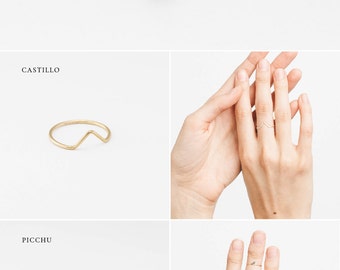 Points Collection Stacking Rings • Triangle Stacking Ring • Dainty Stacking Ring • Geometric Rings • Points Collection by Layered & Long