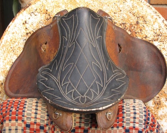 Vintage Buena Vista Saddle/ Plantation Saddle/ Leather Objects/ Cowboy Decor/ Country Western Cabin Decor