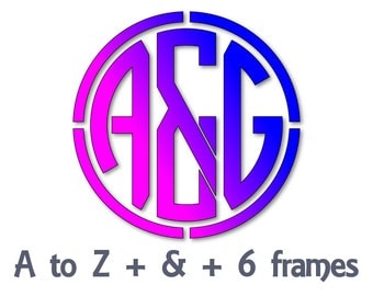 SVG fonts - svg monogram font - svg monogram frames - svg monogram files - svg files for cricut - svg files for silhouette - svg monogram