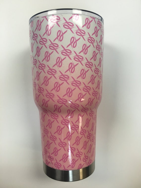 Custom Pink Breast Cancer Ribbon 20 oz Yeti Rambler