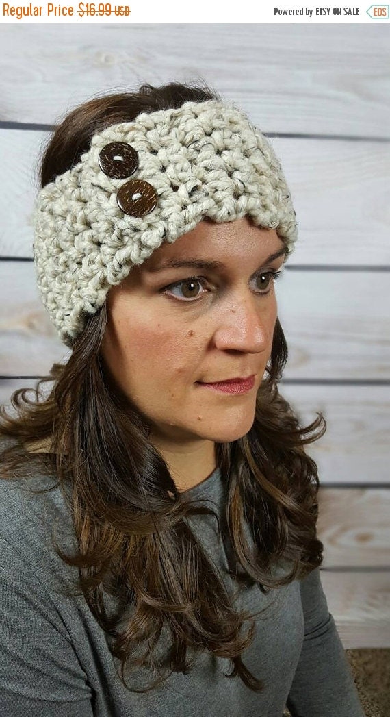 ON SALE Womens Knitted Headband Headwarmer by KnottyKneedle