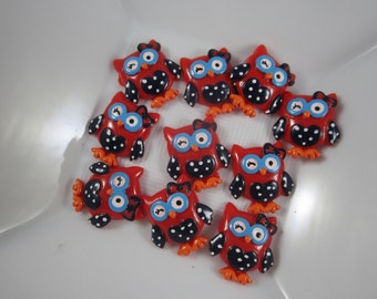 NEW owl flat back resin cabachon scrapbook hair bow center