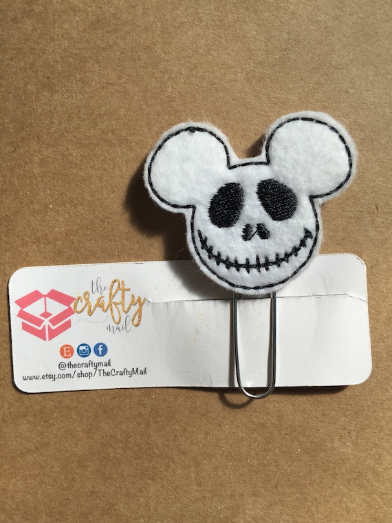 Jack Skull Mouse Paper Clip/Planner Clip. Mouse ear planner clip. Mouse planner clip.
