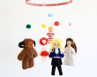 Labyrinth nursery mobile / Babe with the power / Goblin king / David Bowie doll / Ludo /Fiery /