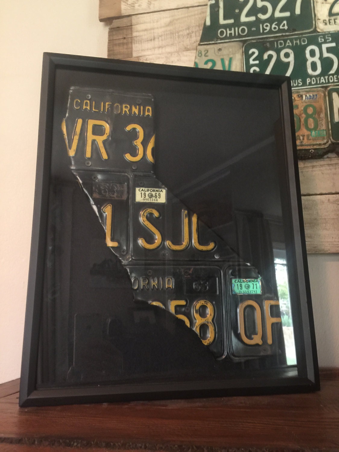 California License Plate Shadowbox Wall Art by GoliathDesigns