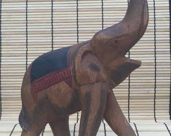 Carved wood elephant, Good luck elephant