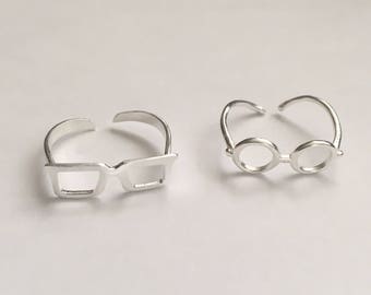 Eyeglasses sterling silver plated adjustable ring-round eyeglasses ring-sterling plated silver eye glasses ring