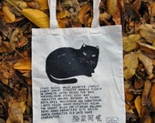 cat bag, angry cat, cat canvas bag, screen printed cat, tote bags cat, black cat, unique cat, cat tote bag, cat gift, gift for cat lover