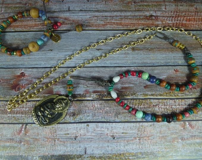 Buddha Amulet beads of hope long necklace