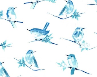 Butterfly Row by Michael Miller - Bird Watch Marine - Cotton Woven Fabric