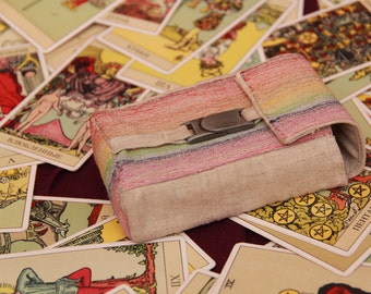 Tarot Bag Flaxen Tarot Deck Bag Tarot Card Bag Tarot Purse Tarot Pouch Tarot Case Pochette de tarot Bolsa de Tarot Sacchetto Tarocchi