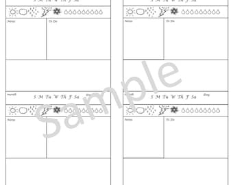 Hobinichi X2/Insert For Your Traveler's Notebook - Cahier / wide digital download Printable