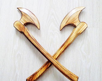 Russian medieval weapon wooden battleax, wooden toys for boys poleaxe