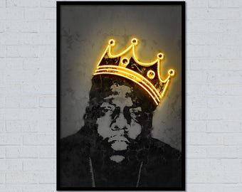 Big art big print notorious art big poster street art neon art graffiti art stencil art music art home decor gift for him neon print wall