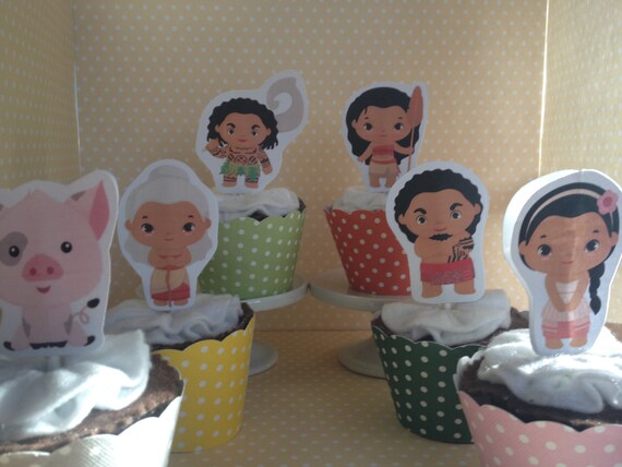 Moana Party Cupcake Topper Decorations - Set of 10 Il_570xn