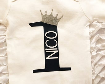 Birthday Onesie. Wild One Birthday. first birthday shirt. Crown birthday shirt. Boy birthday outfit. Boy first birthday. King birthday