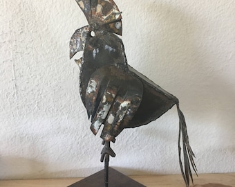 Parrot sculpture with signature