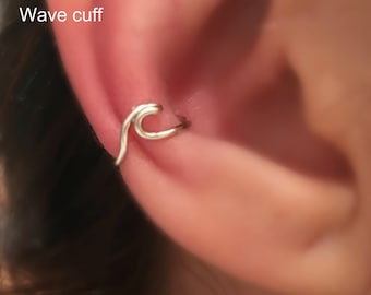 Earrings, Wave Cartilage Earrings, Twisted Ear cuff,Boho Jewelry,Fake Conch piercing,Wave Conch piercing,