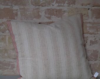 pillow case from antique linen: redstripes 45*45cm