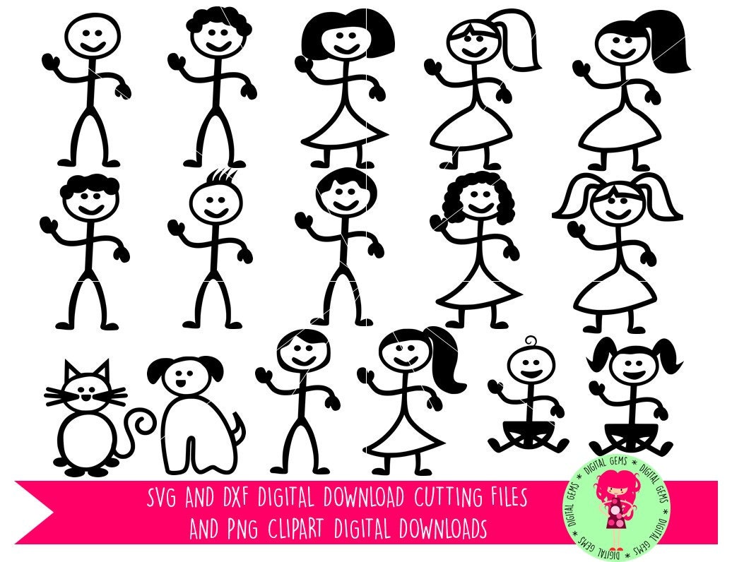 Download Stick People SVG Cutting files for Cricut Explore / Silhouette