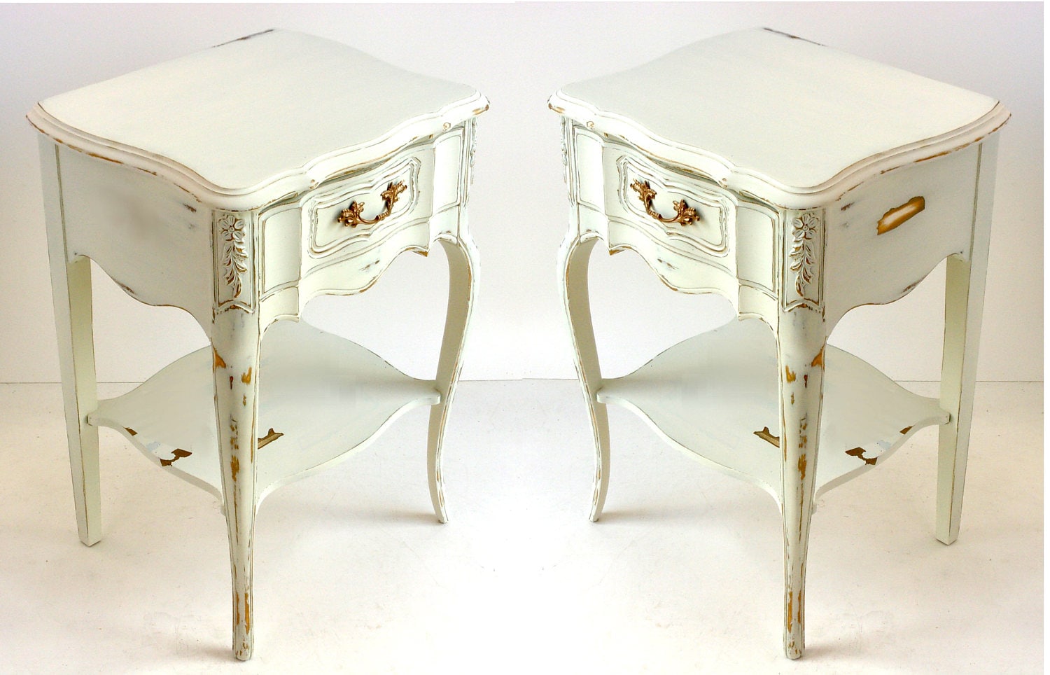 Vintage French Style Nightstands A Pair