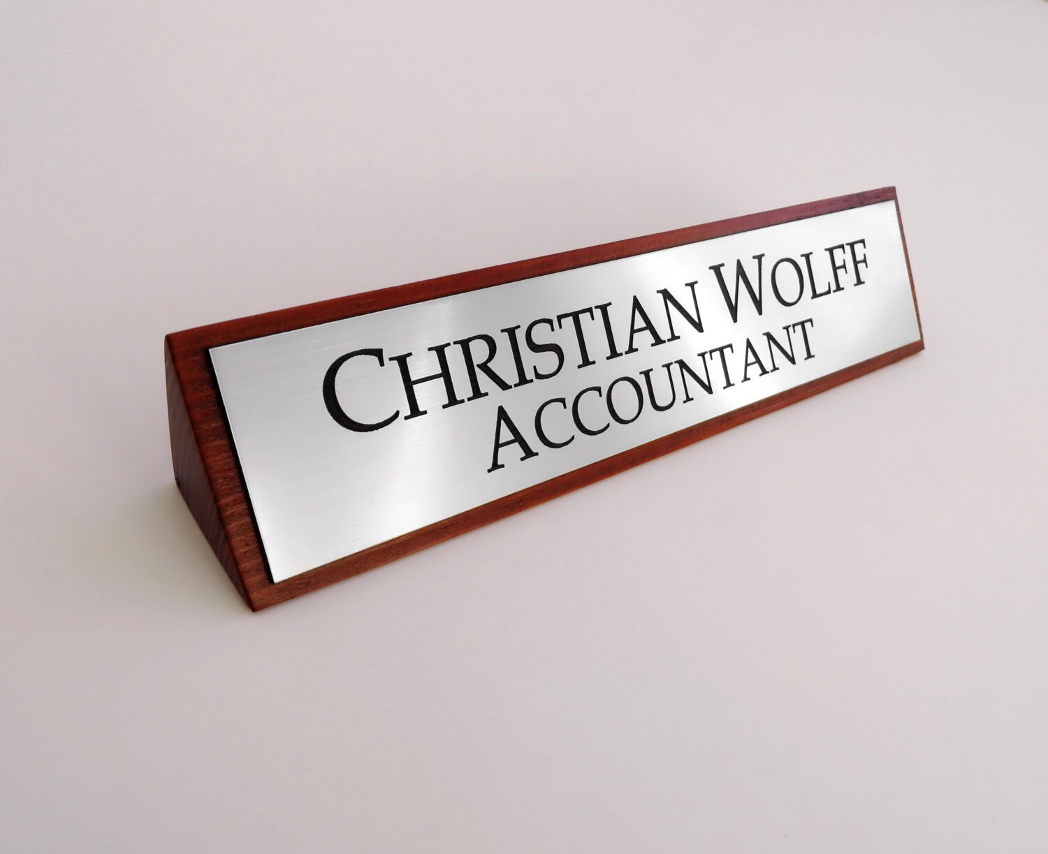Executive Personalised Desk Name Plate Custom Engraved Sign