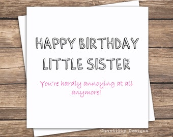 Funny sister card | Etsy