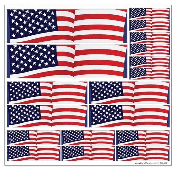 American Flag 12 x 12 Vinyl Decal Sheet