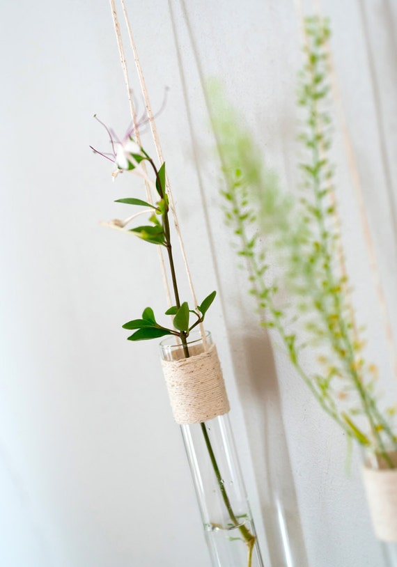 Wall Hanging Vase White Vase Glass Tube Vase Wall Hanging