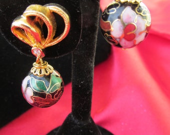 Gold Cloisonne' Earrings