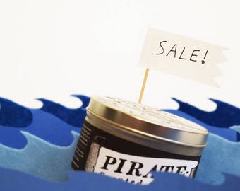 Pirate-Scented Candle | 16 oz tin | Pirate gift | Pirate party | Great for an actual pirate but be careful with candles while at sea, matey