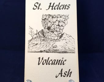 Mount St. Helens Ash Souvenir pamphlet with Ash, 5/18/1980, Science, Pumice, Silica