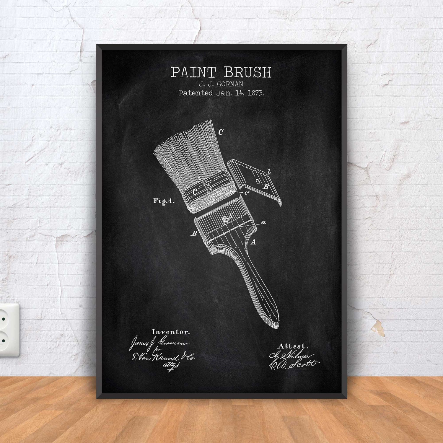 PAINT BRUSH patent print paint brush poster paint brush