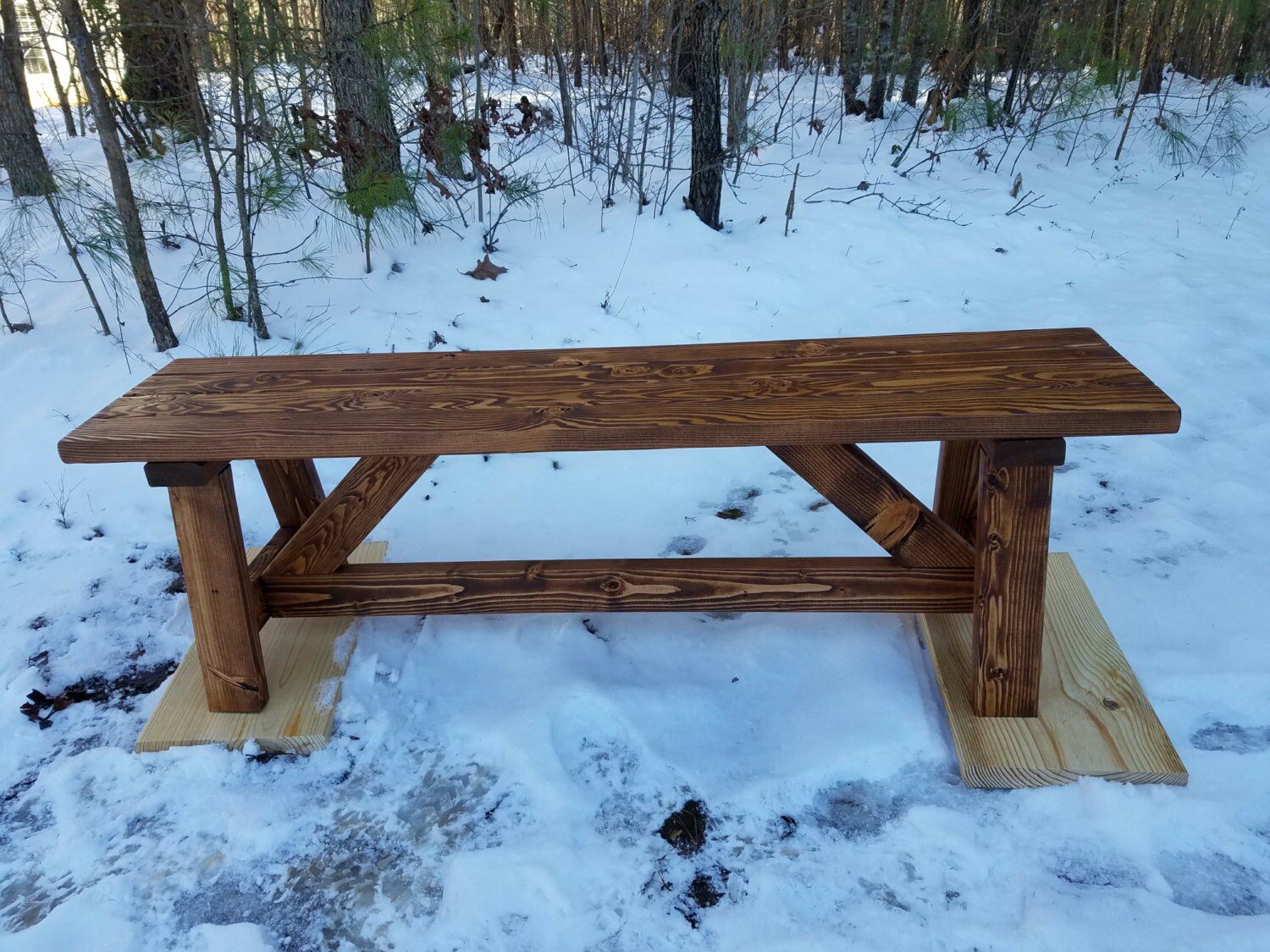 Farmhouse Rustic Wood Bench by NGFoothillsFurniture Etsy
