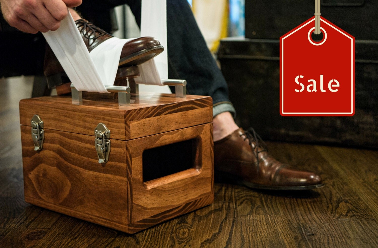 extra large shoe shine box