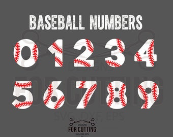 Baseball numbers svg | Etsy