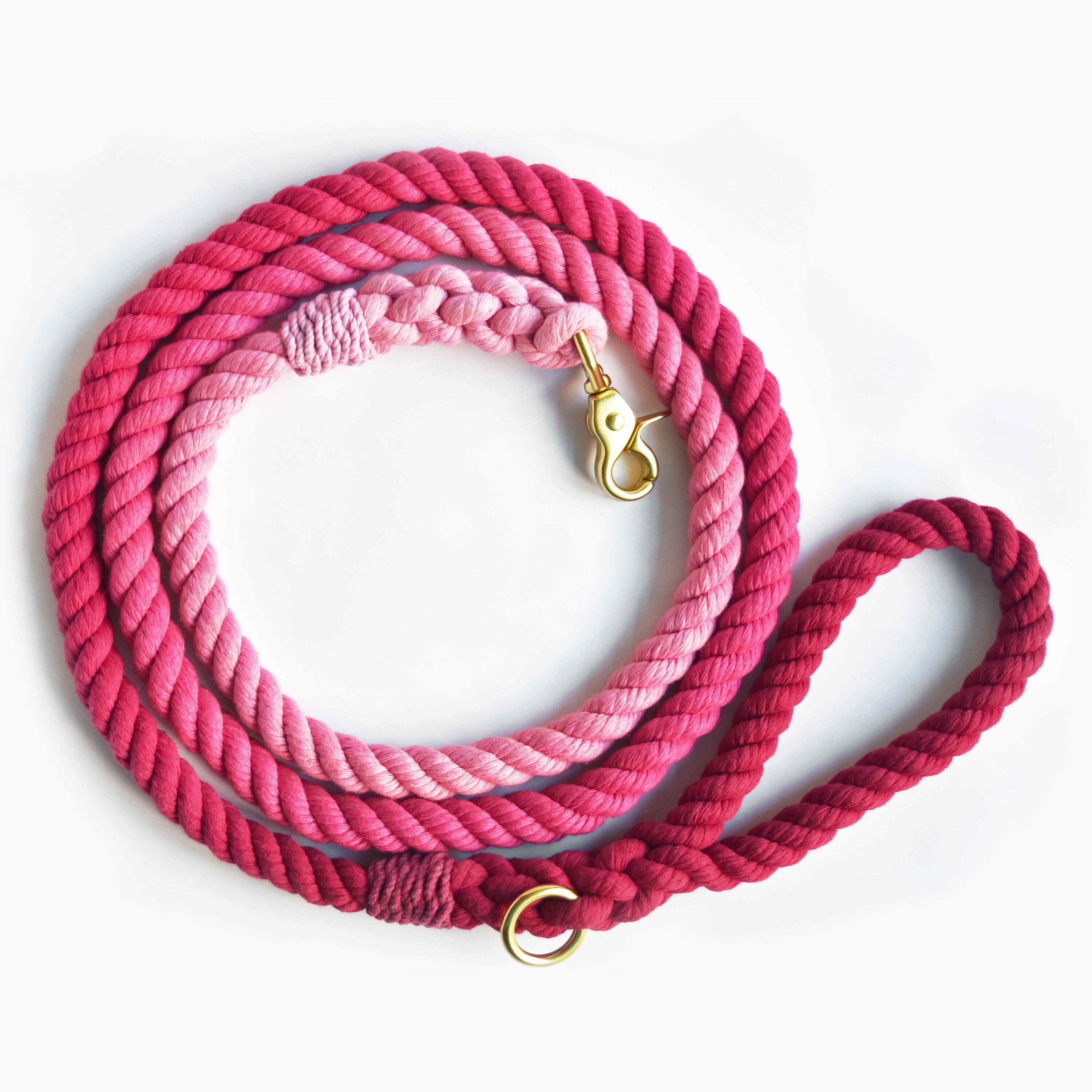 Pink Ombré Rope Dog Leash