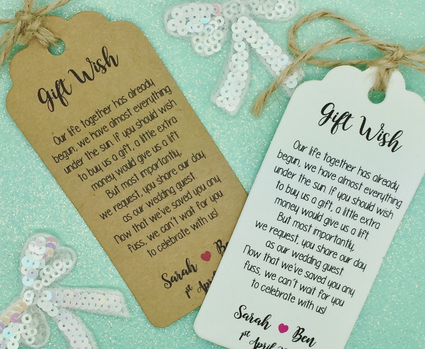 Wedding Money Gift Poem Honeymoon Wishing Well Personalised