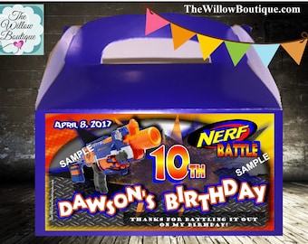 Personalized NERF Birthday Party Goody Box Loot Favors