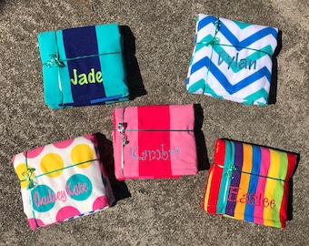 Personalized Beach Towels, Monogrammed beach towel, girls beach towel, beach accessories, birthday gift, bridesmaid gift, kids towel