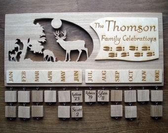 Personalised Wooden Family Birthday Board, Hand Crafted Family Birthday Calendar, Family Celebration Sign, Anniversaries, Handmade Sign