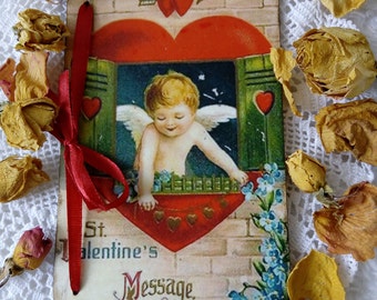 Valentines cards Valentines day gift Wooden cards Vintage style card Victorian Valentines card love card Gift for girlfriend love gift