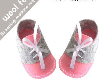 SALE Felt Baby shoes Pattern - pdf Felt Pattern - pdf Tutorial - Felt shoes pdf Tutorial - Felt Tutorial - Felt baby Pattern - wool felt
