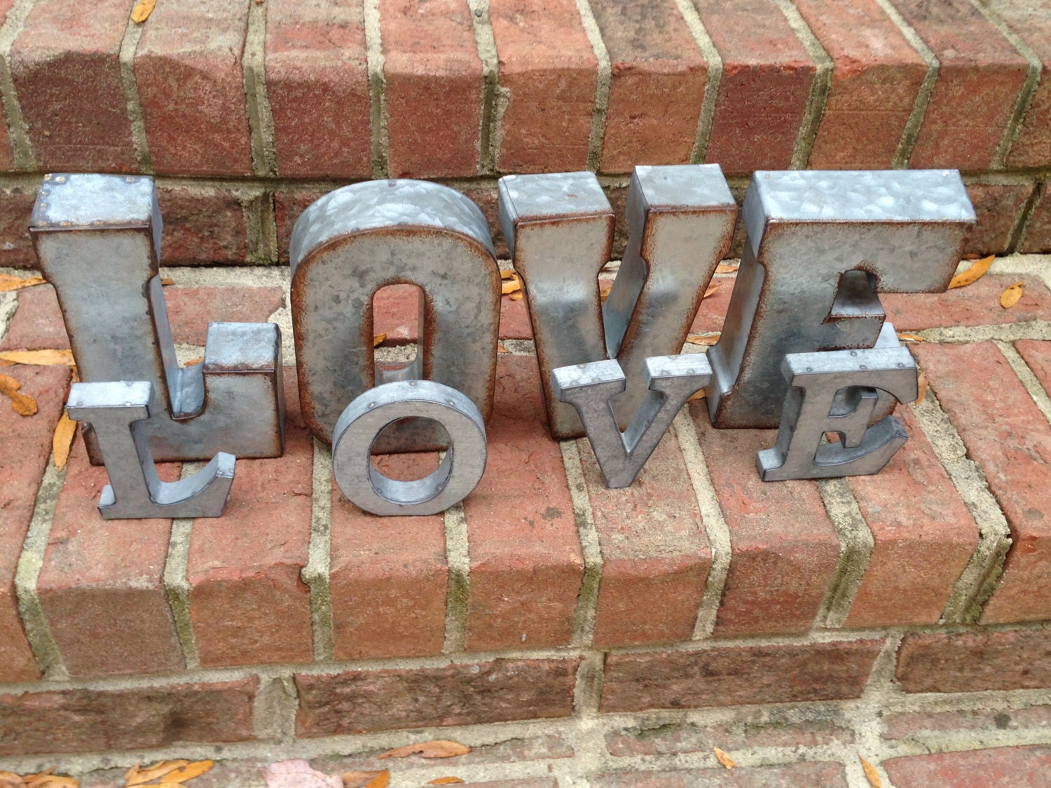 ON SALE/Metal Letters/Wall Decor/4 Galvanized Metal