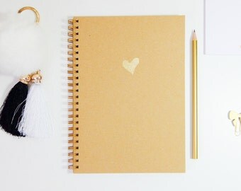 Notebook | Bullet Journal | Gold Foil | A5 Notebook | Notepad | Journal | Diary | Sketchbook | Spiral Notebook | School Journal