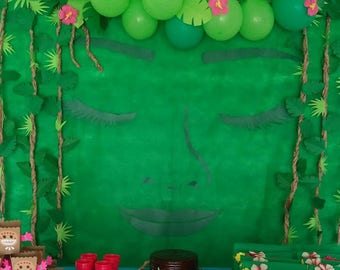 DIY Moana "Returns the heart of Te Fiti" Backdrop Birthday Party Decoration