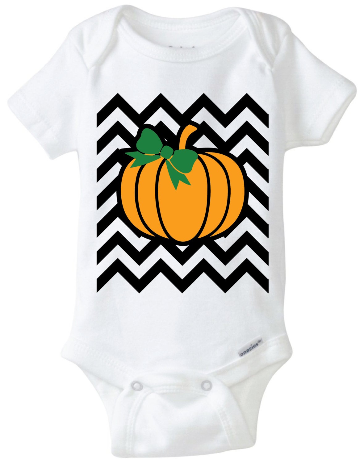 Download Fall Pumpkin Chevron Baby Onesie Design, SVG, DXF, EPS ...