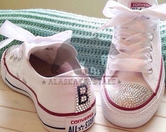 Wedding converse, Custom converse, Personalised converse, Swarovski converse, Crystal converse, Bridal converse, Bling converse, Bedazzled