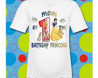Mom of the Birthday Princess Snow White T Shirt All SIZES available Snow White T Shirt