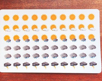 Weather Stickers, Weather Planner Stickers, Weather Tracker Stickers, MAMBI Weather Stickers, Date Cover Stickers, Bujo Stickers, Journaling